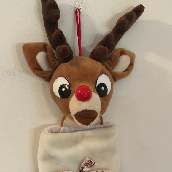 Vintage Rudolph Red Nosed Reindeer Stocking 3D Christmas Stocking - Picture 6 of 7